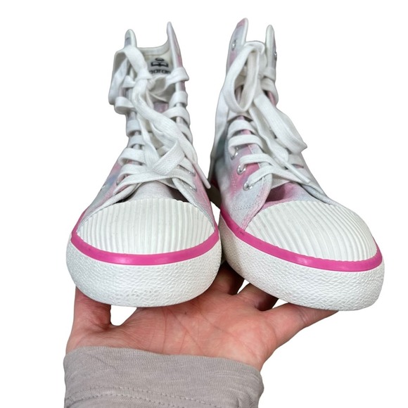 Isabel Marant | High Top Logo Sneaker BenKeen Tye Dye Denim Size 8 Barbie Core - Picture 6 of 14